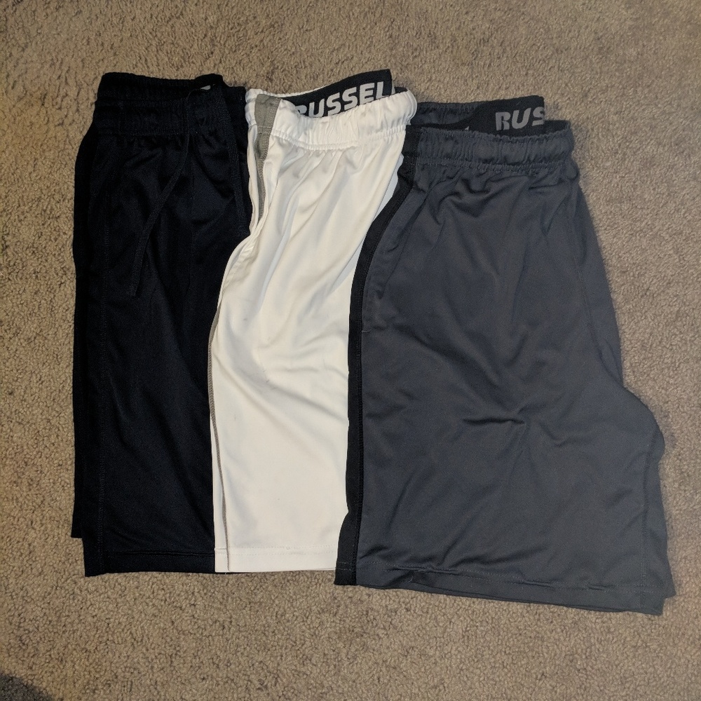 3 pairs of men's Russell athletic shorts